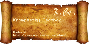 Krompaszky Csombor névjegykártya